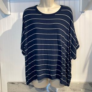 NWOT Charlotte Avery navy and white stripe oversize tee!!